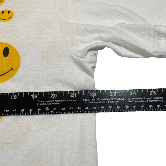 Vintage 90s Smiley Face All‎ Over Two Sided Print Shirt Size Large - Picture 5 of 6